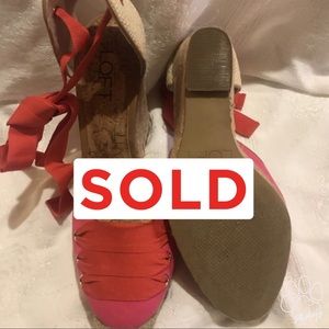 Espadrille lace up wedges